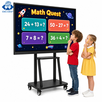 Tableau blanc interactif LCD 4K ZDHQ 55 pouces avec 20 points de contact stylo/doigt, caméra 48MP et processeur Intel Core i3/i5/i7 pour écoles, bureaux, OEM