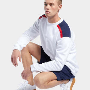 Sudaderas Blancas de Cuello Redondo 100% Algodón al por Mayor, Manga Larga para Hombre, Bloque de Color, Forro Polar Térmico de Alta Calidad - Product Image 3