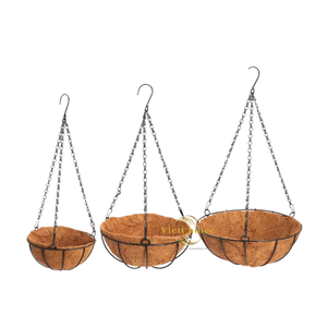 Panier suspendu rond en fibre de coco naturelle de haute qualité, écologique, léger, durable, pour le jardinage, Vietchoice Ivy - Product Image 3