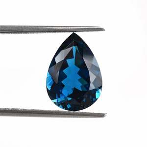 Topaze bleue de Londres en forme de poire de haute qualité 7x5mm Quartz naturel à facettes topaze bleue pierres semi-précieuses 6mm bleu pour lot de bijoux - Product Image 4