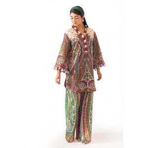 ชุดสูทผ้าลอนพิมพ์ลาย 2 ชิ้น รุ่น TL-62020 สำหรับงานทางการและลำลอง ตกแต่งด้วยกระดุม - Product Image 3