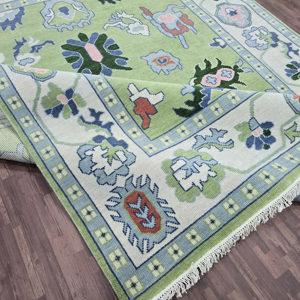 พรมขนสัตว์ชั้นดีหลากสีขนาด4x6ฟุตถักด้วยมือแบบนามธรรมสำหรับห้องนั่งเล่นหรือห้องรับประทานอาหารทุกห้อง - Product Image 1