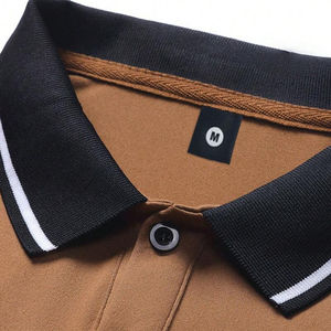 2025 estilo caliente de algodón de manga corta para hombres para camiseta de Polo de la mejor calidad de tela de punto patrón sólido para el verano - Product Image 2