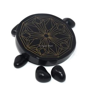Posavasos de Ágata Negra Natural Grabada con Diseño de Feng Shui del Amor para Decoración del Hogar, Venta al Por Mayor - Product Image 6
