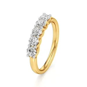 Anillo de Boda de Diamantes de 5 Piedras con Brillo Celestial - Product Image 1