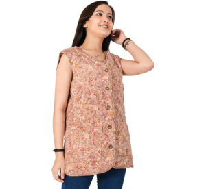 Chaqueta de algodón hecha a mano, chaqueta estampada a mano, ropa de invierno reversible de algodón, chaqueta acolchada, abrigos sin mangas acolchados de algodón - Product Image 4