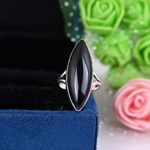 925 bague classique en argent massif bijoux pour femmes 925 argent Sterling noir Onyx pierre précieuse Style Boho bague faite à la main cadeau pour maman - Product Image 5