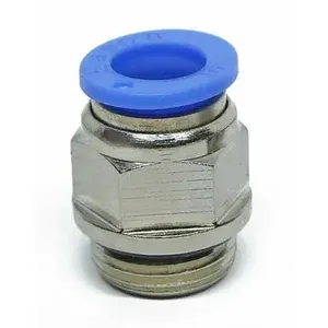 Raccord pneumatique droit en métal industriel pour connexion d'air pour machines - Product Image 2