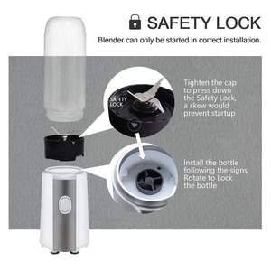 Mini Licuadora de 300W, Batidora de Vaso de 500ml con Cuchilla de 4 Aspas, Botella de 600ml - para Smoothies y Jugos - Product Image 2