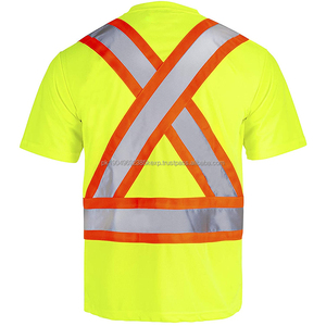 T-shirt de sécurité réfléchissant X au dos, classe 3 ANSI, haute visibilité, manches courtes, avec poches - Product Image 3