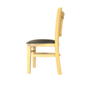 Chaise de bar/salle à manger en bois de style traditionnel/rustique avec dossier à lattes et coussin noir pour la salle à manger et les salons à domicile - Product Image 6