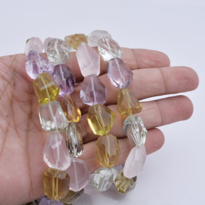 Piedras Preciosas Naturales Mixtas Facetadas en Bruto, 4 Hebras de Piedras Preciosas Naturales para la Elaboración de Joyería Fina - Product Image 3