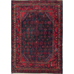 Tapis artisanal noué à la main en laine et coton, design abstrait vintage luxueux, antidérapant, style bohème, pour salon et chambre à coucher - Product Image 1