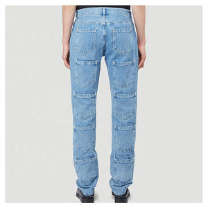 Custom <b>Men's</b> High Waist Denim Straight Long Pants Fashion <b>Print</b> Waterproof Outdoor <b>Jeans</b> with Logo Casual Style Cheap Price - Product Image 3