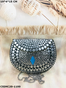 Artesanos indios hechos a mano Chic mosaico embragues de noche para mujeres accesorio esencial para fiestas y ocasiones especiales - Product Image 2