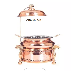 Décoration fantaisie en métal et cuivre de forme ronde, plat à Chafing élégant et Unique de luxe - Product Image 6