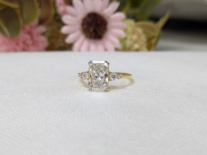 Lurba_Jewels Certified Moissanite Engagement <b>Ring</b> 14K Yellow Gold Wedding Proposal Promise <b>Ring</b> <b>for</b> Her Minimalist Jewelry - Product Image 1