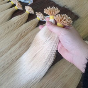 Puntas de queratina Extensiones de cabello humano de color claro Cabello crudo alineado con cutícula de Vietnam y Brasil Envío mundial MOQ 300 gramos - Product Image 1