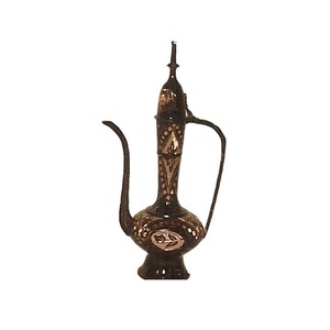 Aaftaba en laiton de haute qualité avec bec et poignée gravure complète or et noir fini - Product Image 1