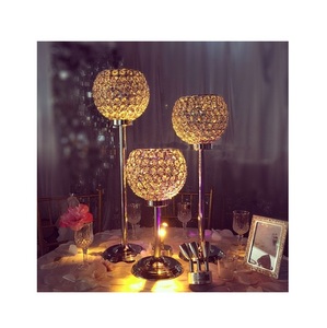 Crystal Tea Light Tall Candle Decoration Ball Shape for Living Room Decoration Unique Design Shiny Tea Light Candle Holder - Product Image 1