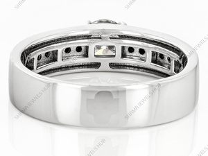 Anillo de bodas de plata de ley 925 para hombre, compromiso clásico, Diamante y Zirconia cúbica, chapado en rodio para fiestas - Product Image 3