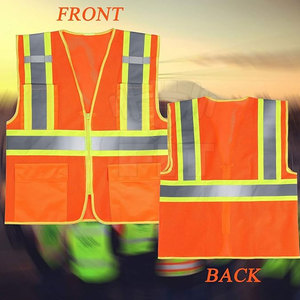 Chaleco de trabajo de alta visibilidad Ropa de seguridad de construcción reflectante de poliéster a prueba de agua con logotipo de trabajo de seguridad personal - Product Image 5