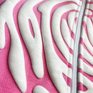 Sweat à capuche personnalisé à imprimé bouffant avec logo Pull surdimensionné à épaules délavées Sweats à capuche pour hommes - Product Image 4