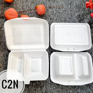 Hot promotion Vietnam Factory Two Compartments <b>Disposable</b> PS Foam <b>Food</b> <b>Container</b> with Lids Factory Cheap Price Best Selling - Product Image 1