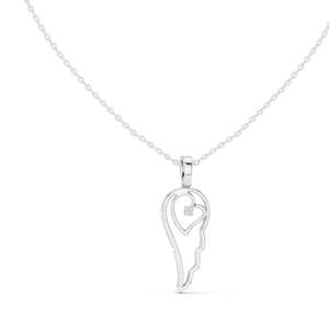 Collier Cœur Aile d'Ange en Diamant de Laboratoire 0,045 CT VVS-VS EF, Taille Ronde Brillante, Or 18 carats, 14 carats Jaune, Rose, Blanc - Product Image 5
