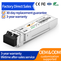 YTOPTO 10G SFP+ ZR 1550nm 80km/100km Modul Transceiver Serat Optik LC SMF Duplex 5G IP Kompatibel POE /Mellanox/Mikrotik