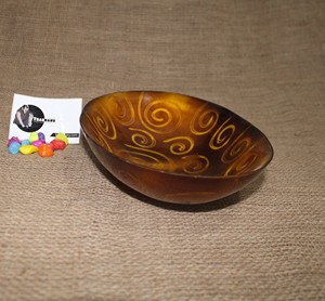 Cuenco de resina Premium para servir comida, diseño en espiral, Color amarillo, forma redonda, tamaño mediano, cuenco de diseñador Tradnary - Product Image 2