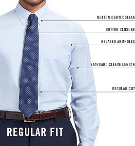 Chemises habillées décontractées à manches longues, coupe ajustée, 100 % coton, design tendance, écologiques, respirantes, pour le bureau, vente chaude - Product Image 4