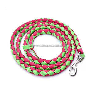 Laisse pour cheval en nylon enduit résistant, laisse en coton léger bicolore pour chevaux - Product Image 6