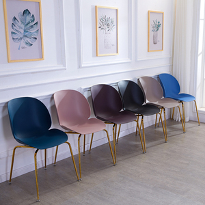 Stackable Minimalist Plastic <b>Dining</b> <b>Chair</b> with Gold-Plated Iron Legs for Living Rooms Restaurants Home Office (BFG038) - Product Image 6