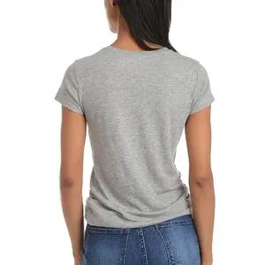 2023 OEM de alta calidad 100% algodón camiseta de manga corta de mujer precio al por mayor mejor calidad mujeres camisetas ODM - Product Image 2