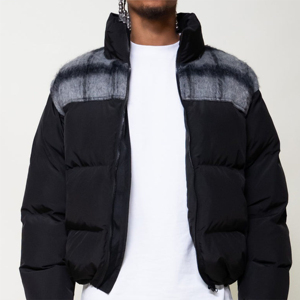 Veste matelassée pour hommes Veste matelassée décontractée à capuche avec fermeture éclair intégrale Veste d'hiver métallisée brillante Design personnalisé Vestes matelassées pour hommes personnalisée - Product Image 3