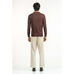 เสื้อสเวตเตอร์ผู้ชายทรงปกติ ผ้าฝ้ายถัก 100% รุ่น MN-SWT-WS25-065B ปิดซิป กระดุมลายพิมพ์ ลายทาง โลโก้ สำหรับฤดูใบไม้ผลิ - Product Image 6