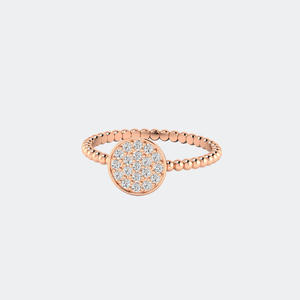 Bague minimaliste en or massif 0,25 carat avec pavé de perles et serti en grappe, coupe ronde, pour femme, élégante, empilable, cadeau idéal - Product Image 6