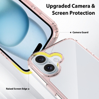 Étui de protection pour téléphone en matériau composite hybride TPU+PC haute transparence, anti-chute, résistant aux chocs, pour 16 Pro/Pro Max/Plus