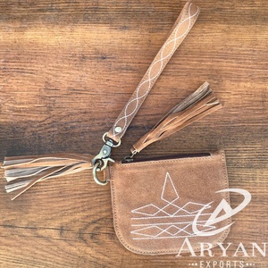 Nouveau personnalisé en gros botte point daim cuir bracelet fermeture éclair porte-monnaie pour femmes grande capacité en cuir véritable pochette d'argent - Product Image 1