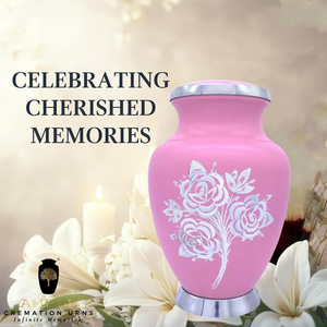 Pink Flower Handcrafted Aluminum Cremation <b>Urn</b> Metal Cremation <b>Urns</b> with Meena Coating Elegant Memorial <b>Urn</b> in <b>Large</b> & Keepsake - Product Image 5