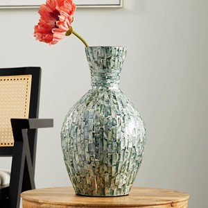 Stylish nacre shell <b>vase</b> outstanding quality <b>mosaic</b> capiz pearl inlay <b>vases</b> for room ornaments - Product Image 3