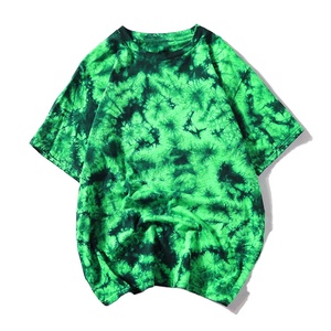 Été Nouveau Design Chemise de sport décontractée à manches courtes pour hommes Couleurs personnalisées Col en O Tie Dyed Solid Pattern 100% Cotton Breathable - Product Image 3