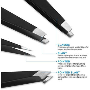 คีมหนีบขนตาสแตนเลสสีดำพร้อมที่จับสำหรับคิ้ว - Product Image 6