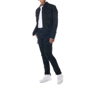 Blouson Bomber en Jean Effet Usé et Déchiré Style Hip Hop Nouvelle Collection Automne Vente en Gros pour Hommes Style Patchwork 2023 - Product Image 6