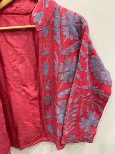 Terciopelo Boho TNT Suzani Chaqueta Cachemira Chaqueta corta Bordado Cachemira Cuello mandarín Chaqueta Estilo bohemio Abrigo - Product Image 2