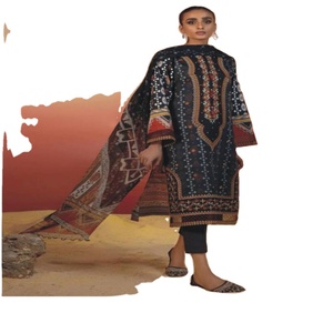 Hermosa y elegante colección de trajes de césped bordados de 3 piezas de alta calidad para mujer, copias maestras indias y paquistaníes para bodas - Product Image 1