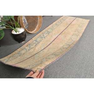 พรมตุรกีสีเบจ19 'x 5.4' แนววินเทจสไตล์คลาสสิกพื้นที่ขนาดใหญ่ผ้าขนสัตว์รูปแบบแอบสแตรกสำหรับวัยรุ่นสี่เหลี่ยมผืนผ้าห้องโถง - Product Image 5