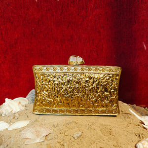 Luxury Mother of Pearl Clutch with <b>Gold</b> Floral Vine Work Handmade Designer Evening <b>Bag</b> for Bridal Wedding Party gift her - Product Image 4