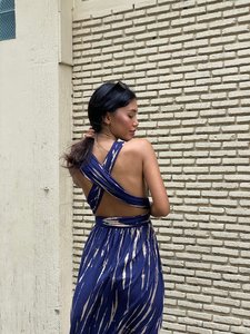 2025 nouveau attrayant cravate teinture été femmes longue Maxi sans manches ample ajusté été vacances Resort tenue longue dos nu Maxi robe - Product Image 6